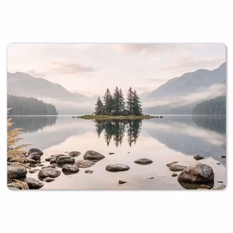 Placemat - 6 stuks - Meer - Bergen - Landschap - Groen — 7