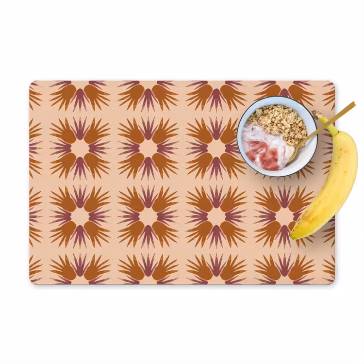 Placemat - 6 stuks - Ornament - Patroon - Oker — 1