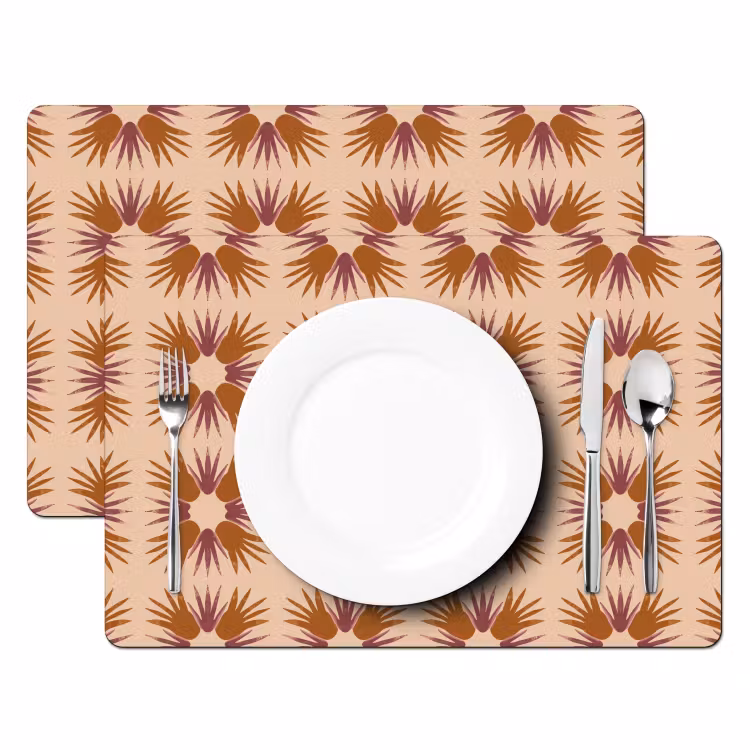 Placemat - 6 stuks - Ornament - Patroon - Oker — 2