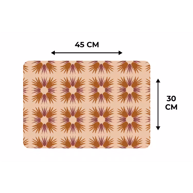 Placemat - 6 stuks - Ornament - Patroon - Oker — 3