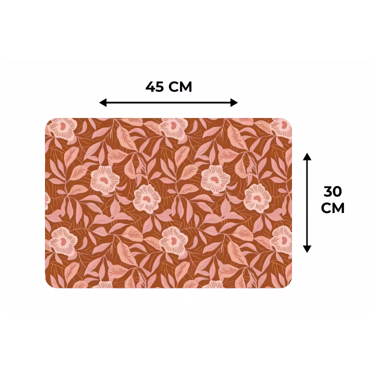Placemat - 6 stuks - Patroon - Bladeren - Terracotta — 3