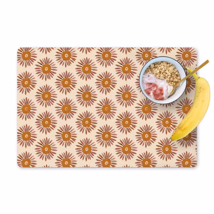 Placemat - 6 stuks - Patroon - Retro - Bruin — 1