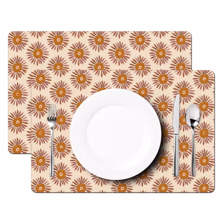 Placemat - 6 stuks - Patroon - Retro - Bruin — 2