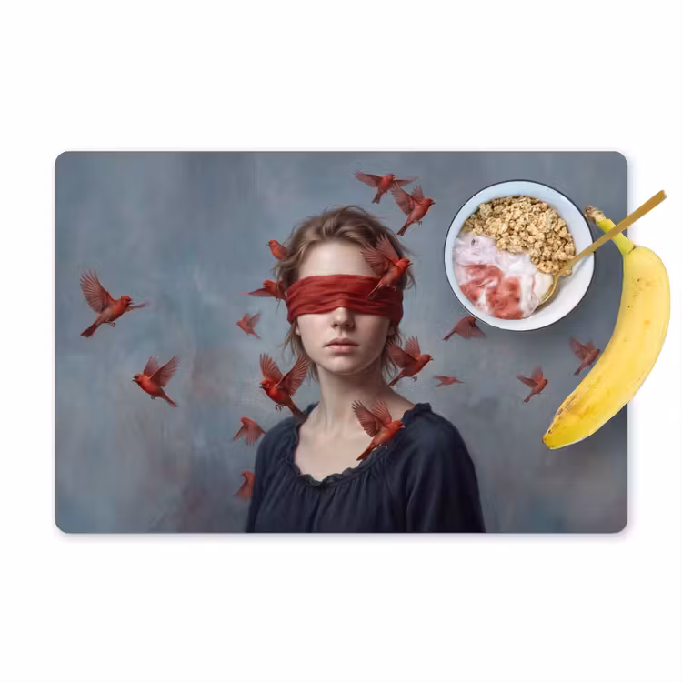 Placemat - 6 stuks - Portret - Krachtig - Rood — 1
