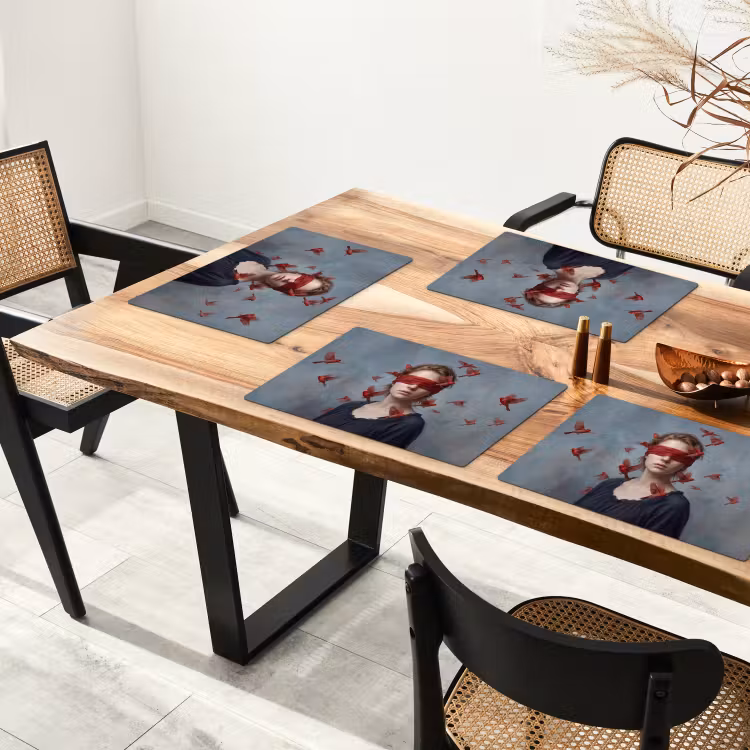 Placemat - 6 stuks - Portret - Krachtig - Rood — 5