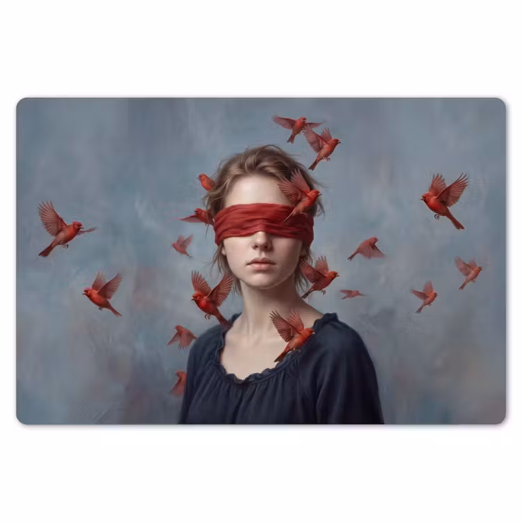 Placemat - 6 stuks - Portret - Krachtig - Rood — 7