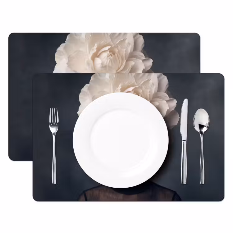 Placemat - 6 stuks - Portret - Mysterieus - Wit — 2
