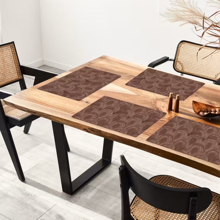 Placemat - 6 stuks - Ritmisch - Effect - Bruin — 5