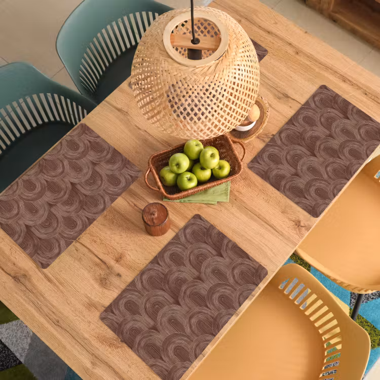 Placemat - 6 stuks - Ritmisch - Effect - Bruin — 6