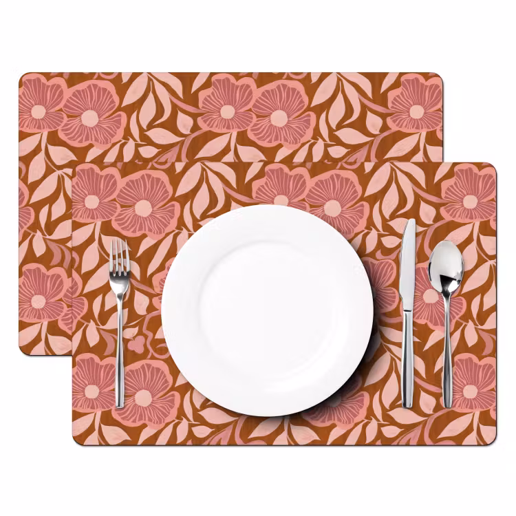 Placemat - 6 stuks - Sfeer - Bloemen - Roze — 2