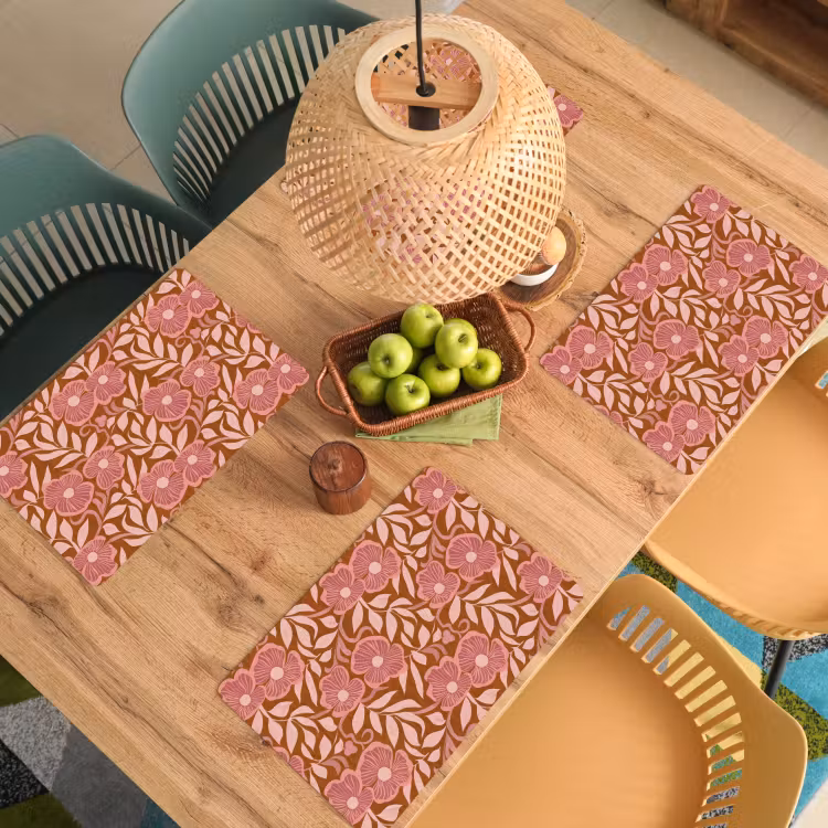 Placemat - 6 stuks - Sfeer - Bloemen - Roze — 6