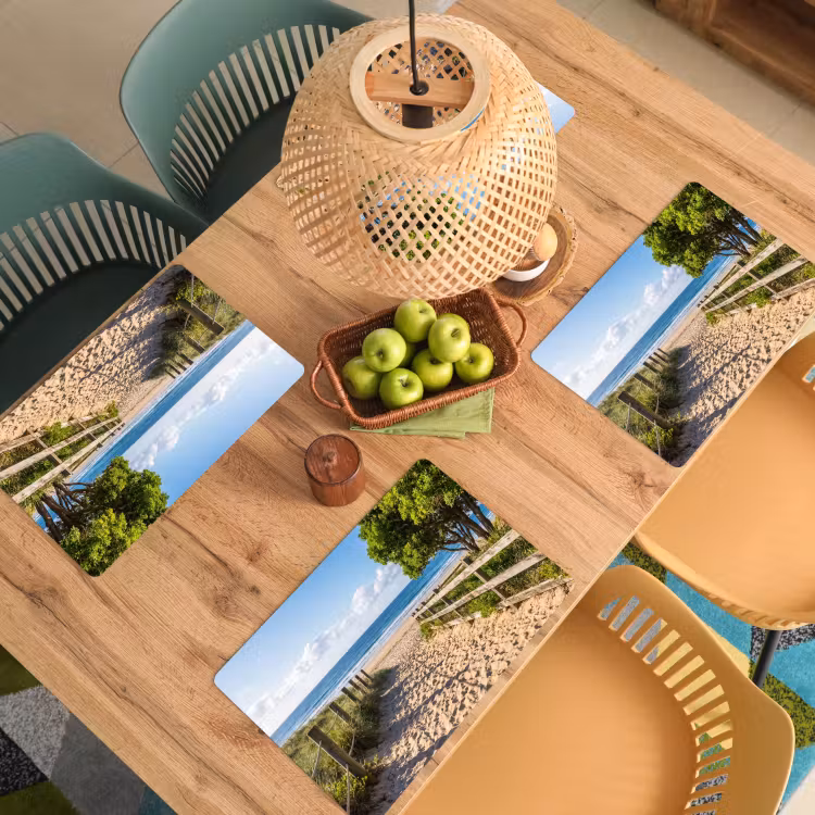 Placemat - 6 stuks - Strand - Zandpad - Oceaan - Natuur — 6