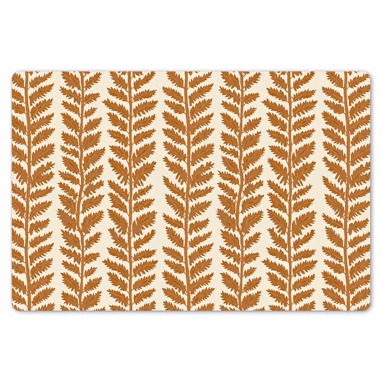 Placemat - 6 stuks - Textuur - Bladeren - Oker — 7
