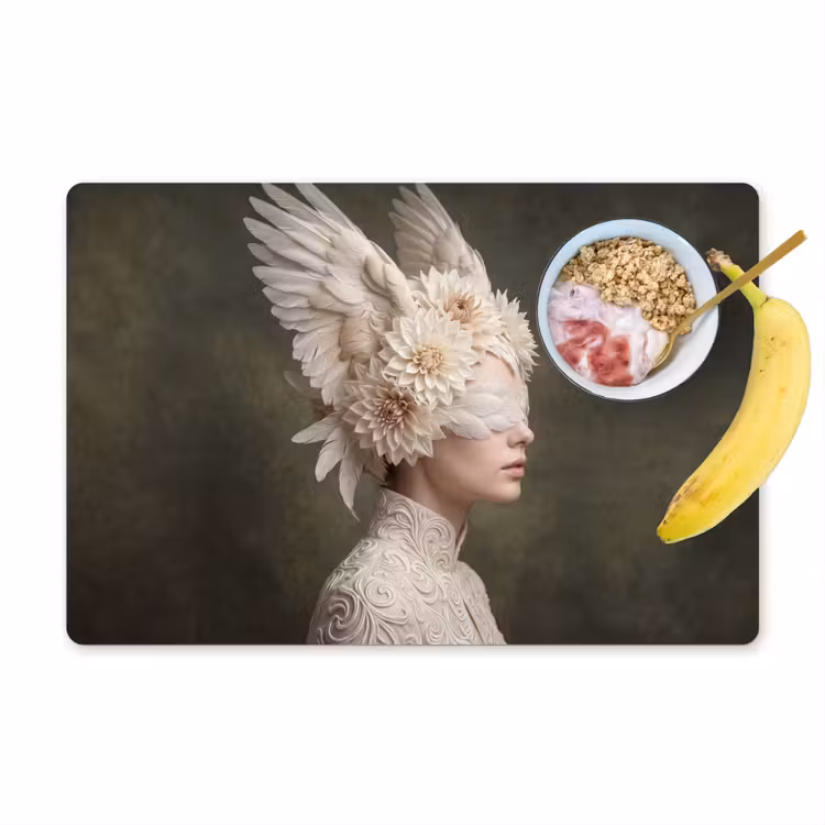 Placemat - 6 stuks - Vleugels - Vrouw - Wit — 1
