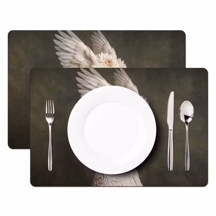 Placemat - 6 stuks - Vleugels - Vrouw - Wit — 2