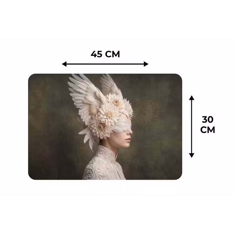 Placemat - 6 stuks - Vleugels - Vrouw - Wit — 3