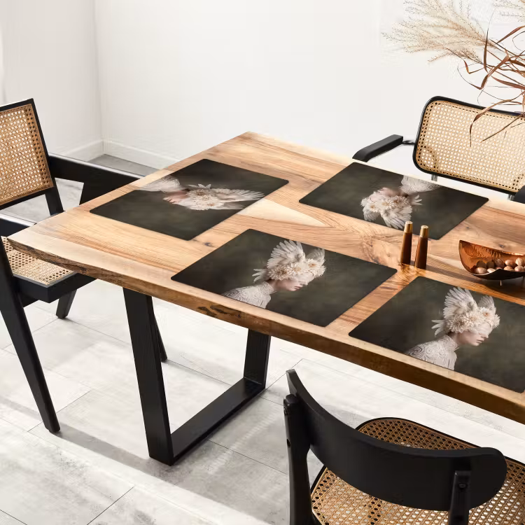 Placemat - 6 stuks - Vleugels - Vrouw - Wit — 5