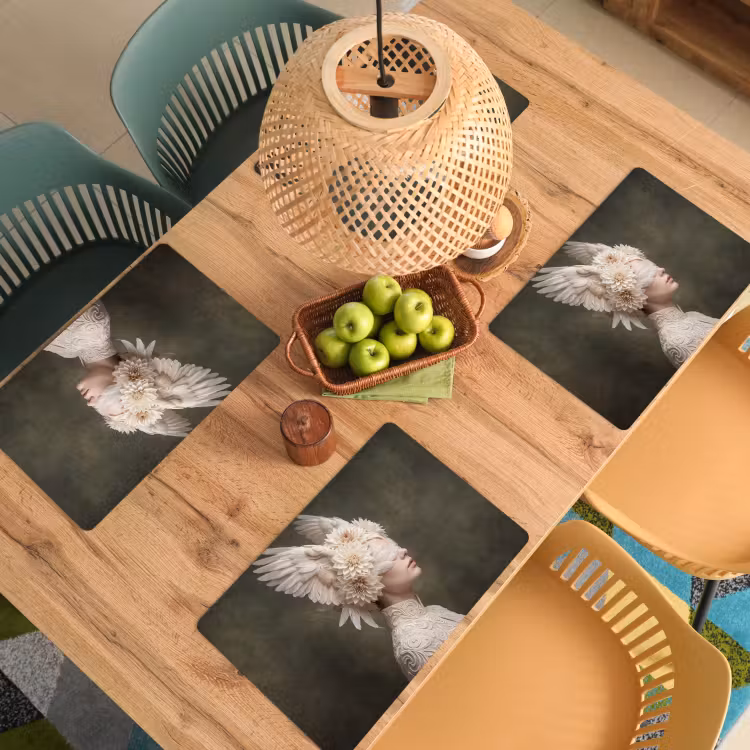 Placemat - 6 stuks - Vleugels - Vrouw - Wit — 6