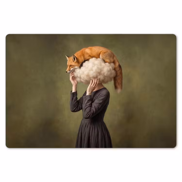 Placemat - 6 stuks - Vos - Surrealistisch - Groen — 7