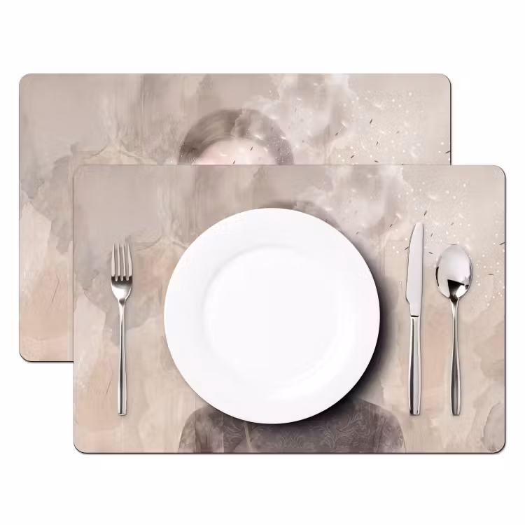 Placemat - 6 stuks - Vrouw - Sereen - Grijs — 2