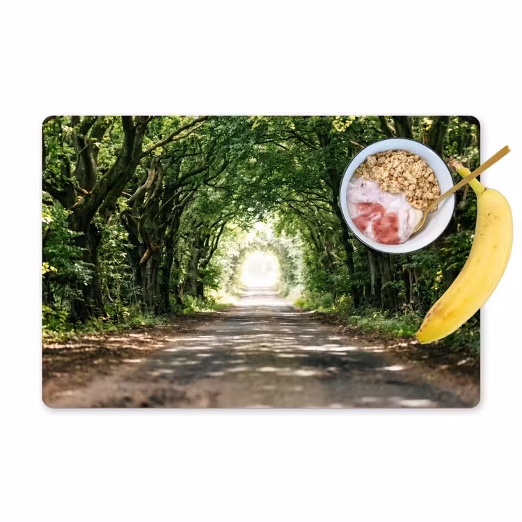Placemat - 6 stuks - Weg - Bomen - Natuur - Groen — 1