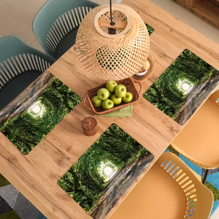 Placemat - 6 stuks - Weg - Bomen - Natuur - Groen — 6
