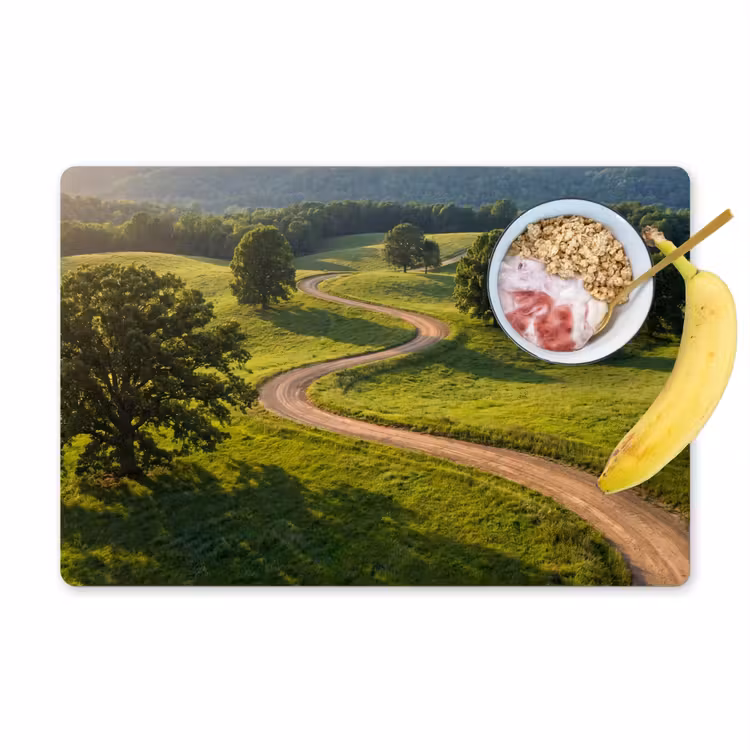 Placemat - 6 stuks - Weg - Weide - Natuur - Groen — 1