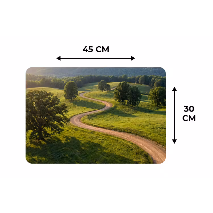 Placemat - 6 stuks - Weg - Weide - Natuur - Groen — 3