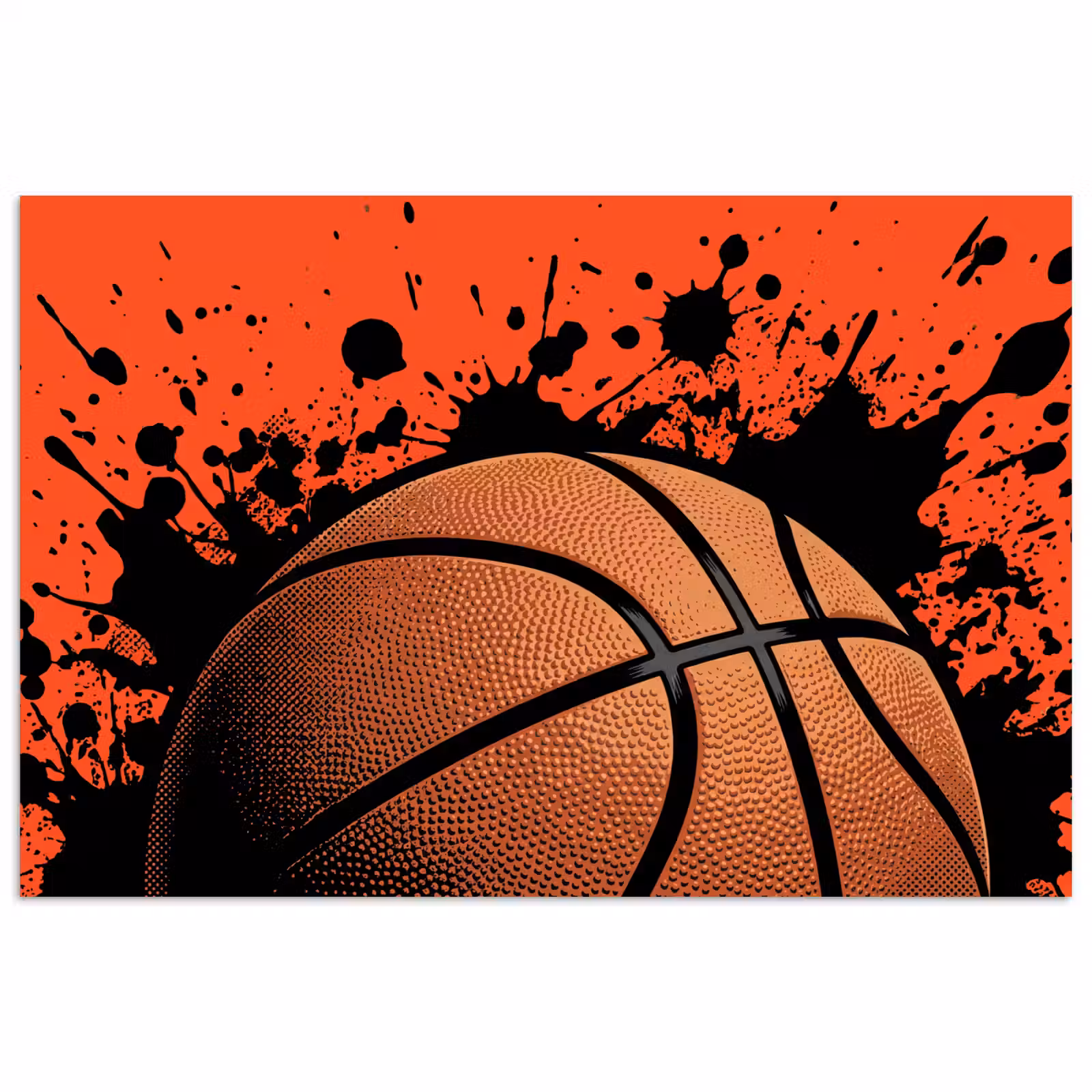 Poster - Basketbal - Verf - Sport - Oranje — 1