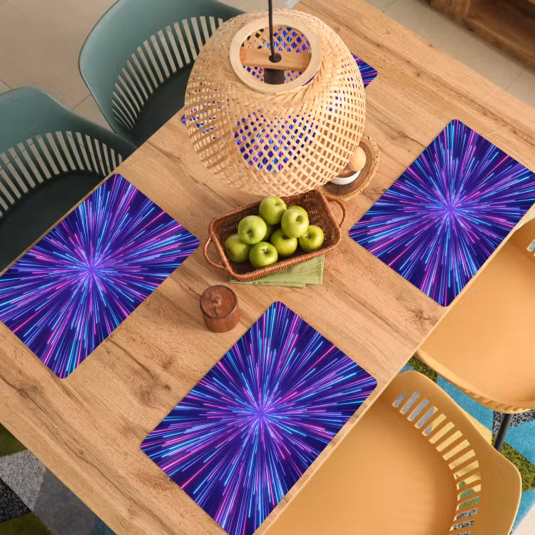 Placemat - 6 stuks - Dynamisch - Ruimte - Kleurrijk — 6