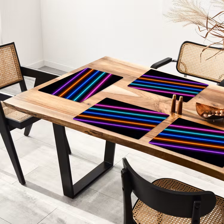 Placemat - 6 stuks - Esthetiek - Retro - Neon — 5