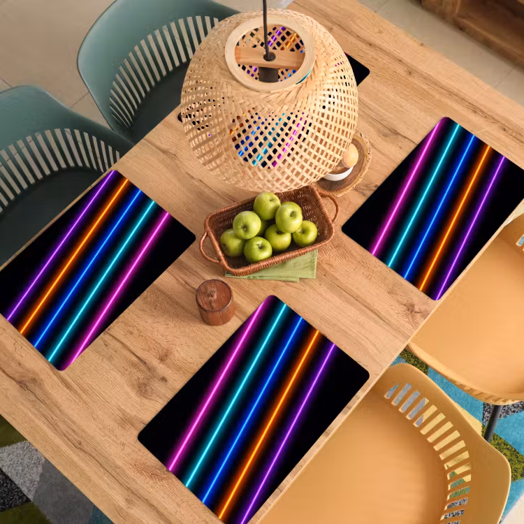 Placemat - 6 stuks - Esthetiek - Retro - Neon — 6