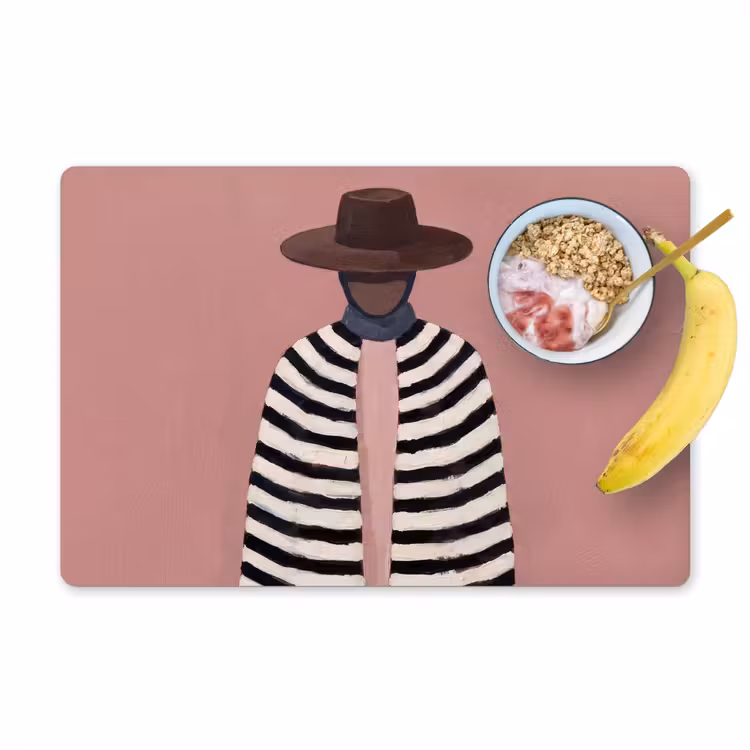 Placemat - 6 stuks - Grafisch - Vrouw - Roze — 1