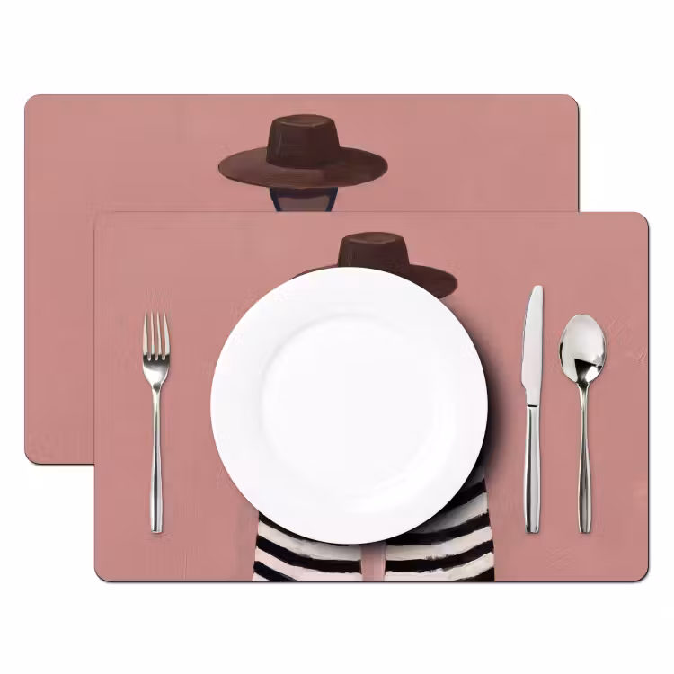 Placemat - 6 stuks - Grafisch - Vrouw - Roze — 2