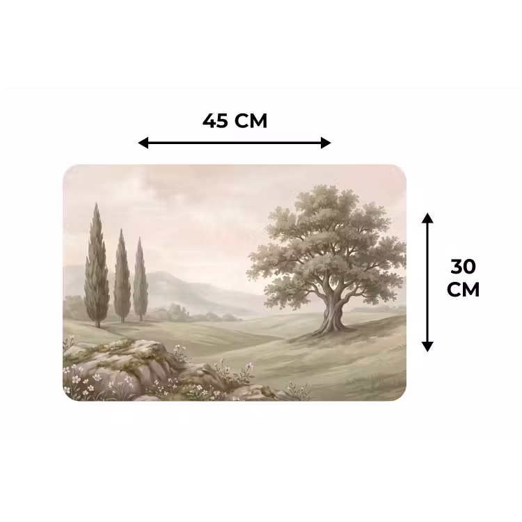 Placemat - 6 stuks - Heuvellandschap - Bomen - Natuur - Groen — 3