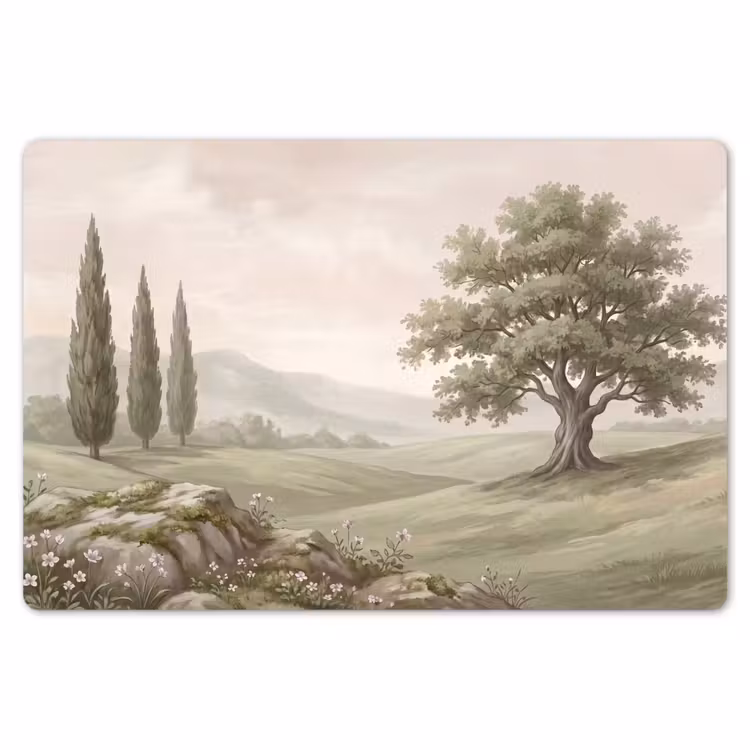 Placemat - 6 stuks - Heuvellandschap - Bomen - Natuur - Groen — 7
