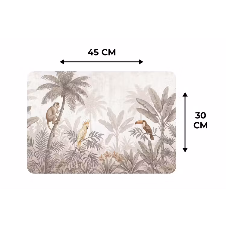 Placemat - 6 stuks - Jungle - Dieren - Palmbomen — 3