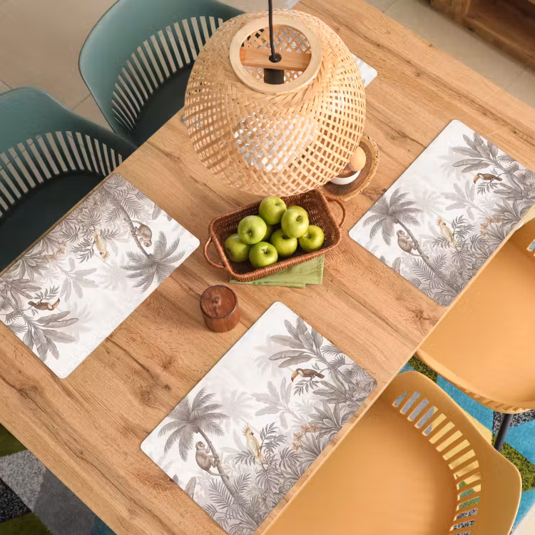 Placemat - 6 stuks - Jungle - Dieren - Palmbomen — 6