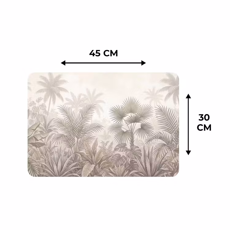 Placemat - 6 stuks - Jungle - Tropisch - Natuur -Vintage - Beige — 3