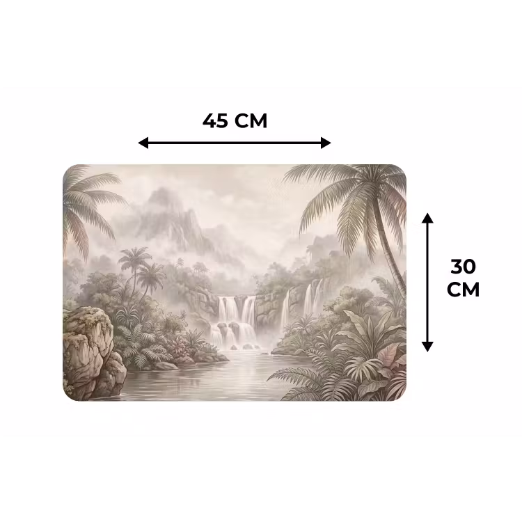 Placemat - 6 stuks - Jungle - Watervallen - Tropisch - Illustratie — 3