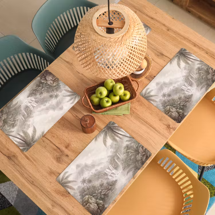 Placemat - 6 stuks - Jungle - Watervallen - Tropisch - Illustratie — 6