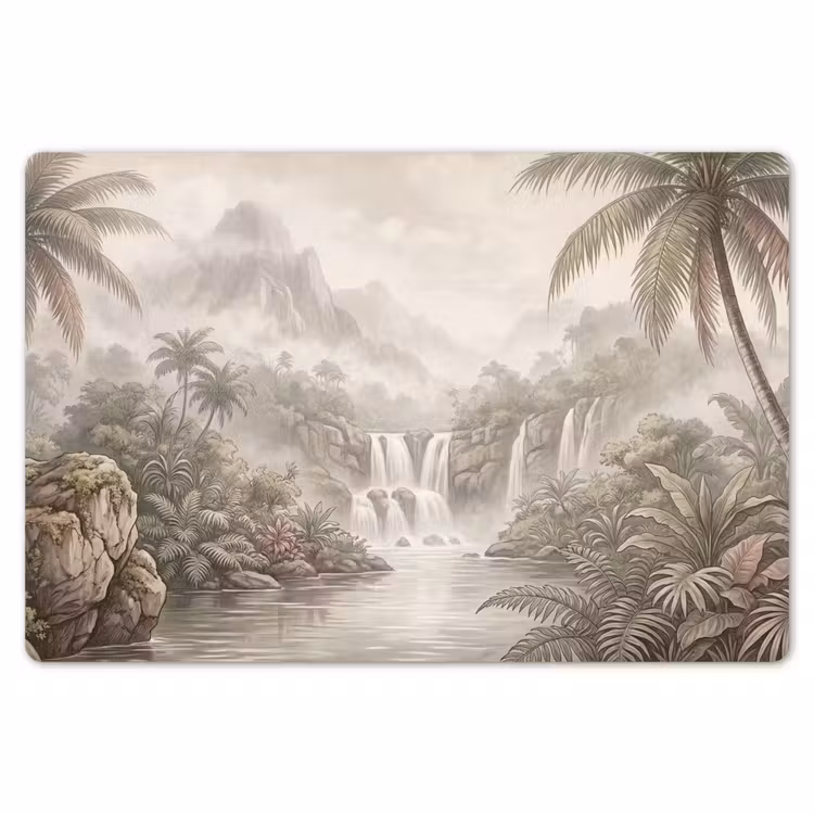 Placemat - 6 stuks - Jungle - Watervallen - Tropisch - Illustratie — 7