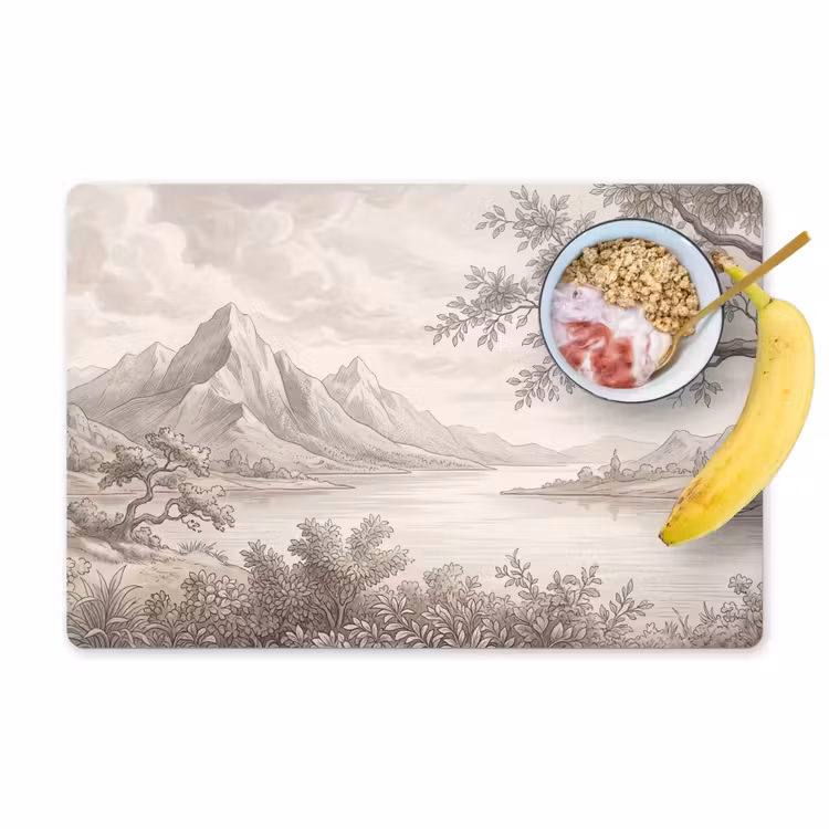 Placemat - 6 stuks - Landschap - Bergen - Meer - Natuur — 1