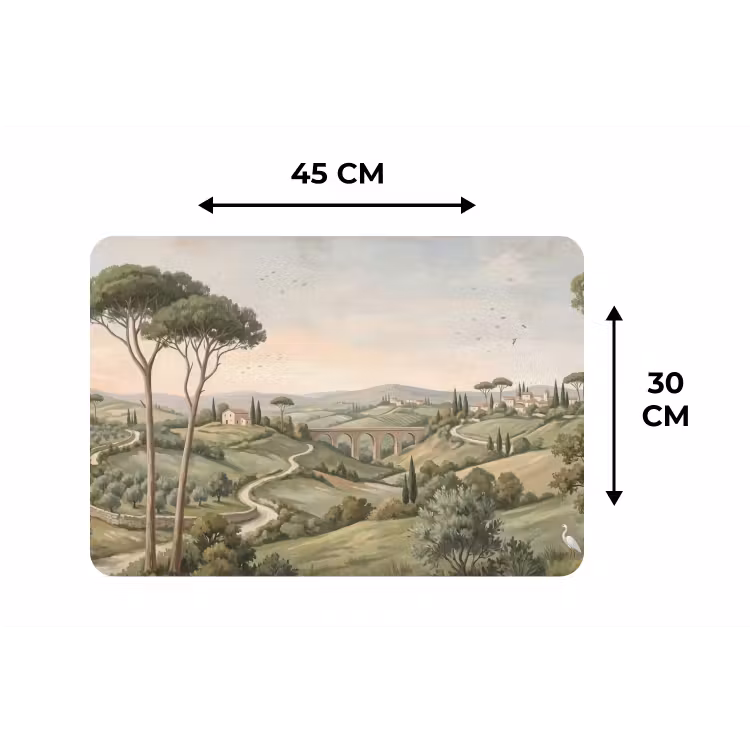 Placemat - 6 stuks - Landschap - Heuvels - Zandpad - Groen — 3