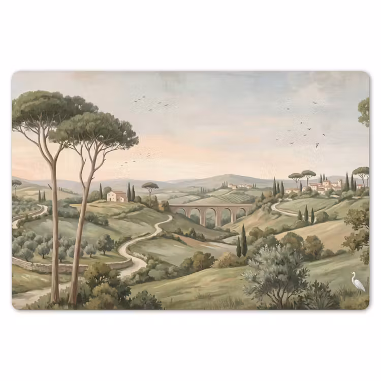 Placemat - 6 stuks - Landschap - Heuvels - Zandpad - Groen — 7