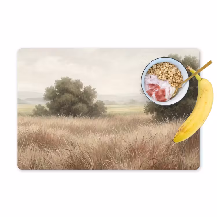 Placemat - 6 stuks - Landschap - Minimalistisch - Beige — 1