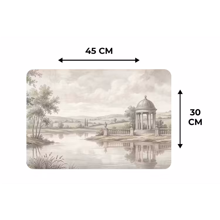 Placemat - 6 stuks - Landschap - Water - Natuur - Sepia — 3