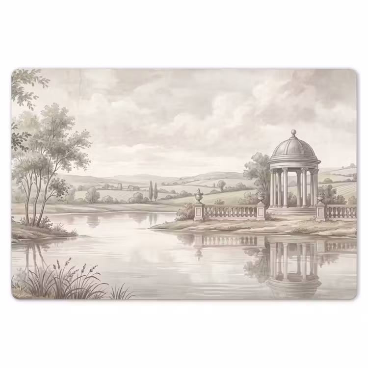 Placemat - 6 stuks - Landschap - Water - Natuur - Sepia — 7