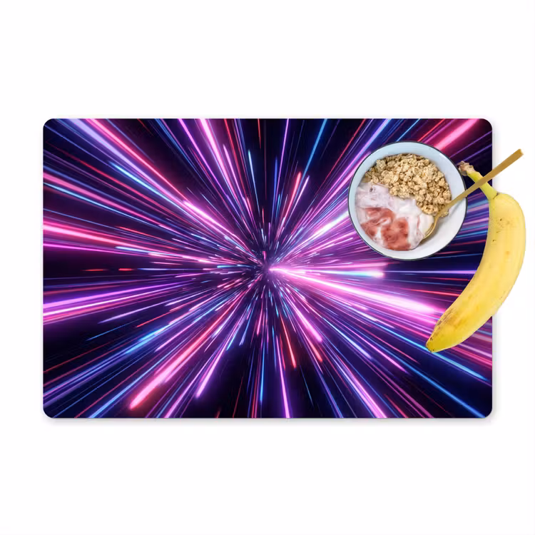 Placemat - 6 stuks - Lichtsnelheid - Ruimte - Roze - Paars — 1