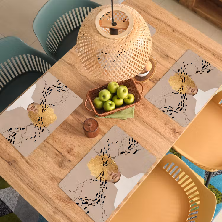 Placemat - 6 stuks - Modern - Vrouw - Goud — 6